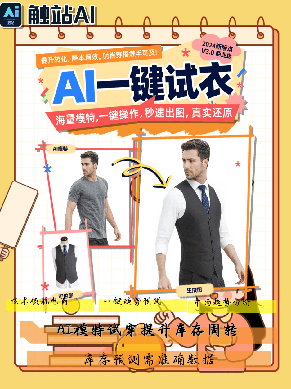 AI虚拟模特换装生成器，实测效果堪比商拍
